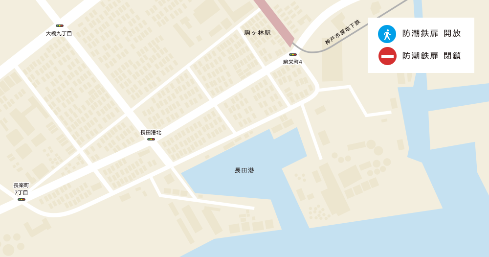長田港の地図